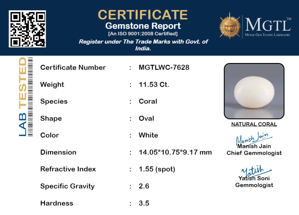 Italian White Coral - 11.53 Carat Limited Quality WC-7628