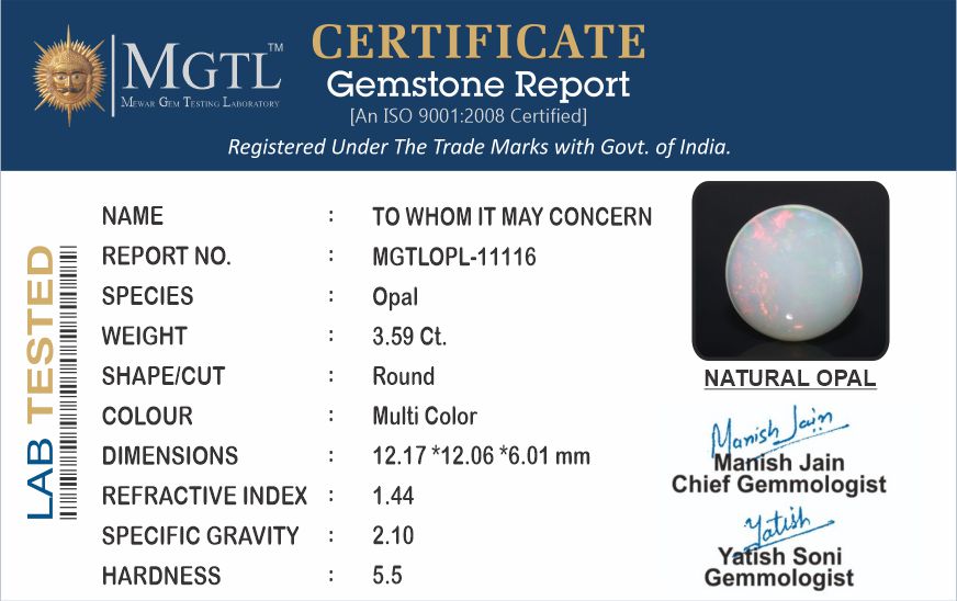 Opal - OPL 11116 (Origin - Ethiopian) Prime - Quality