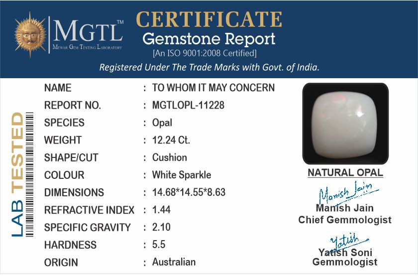 Australian Opal - 12.24-Carat Prime-Quality OPL-11228