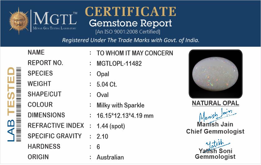Australian Opal - 5.04 Carat Limited Quality OPL-11482