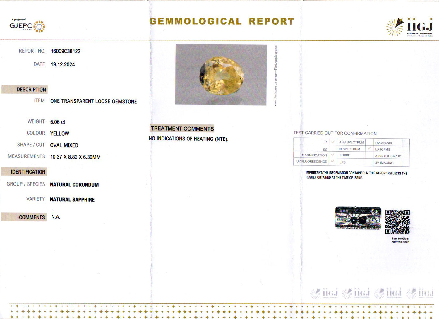 Ceylon Pitambari - 5.06 Carat Prime Quality PTM-33012