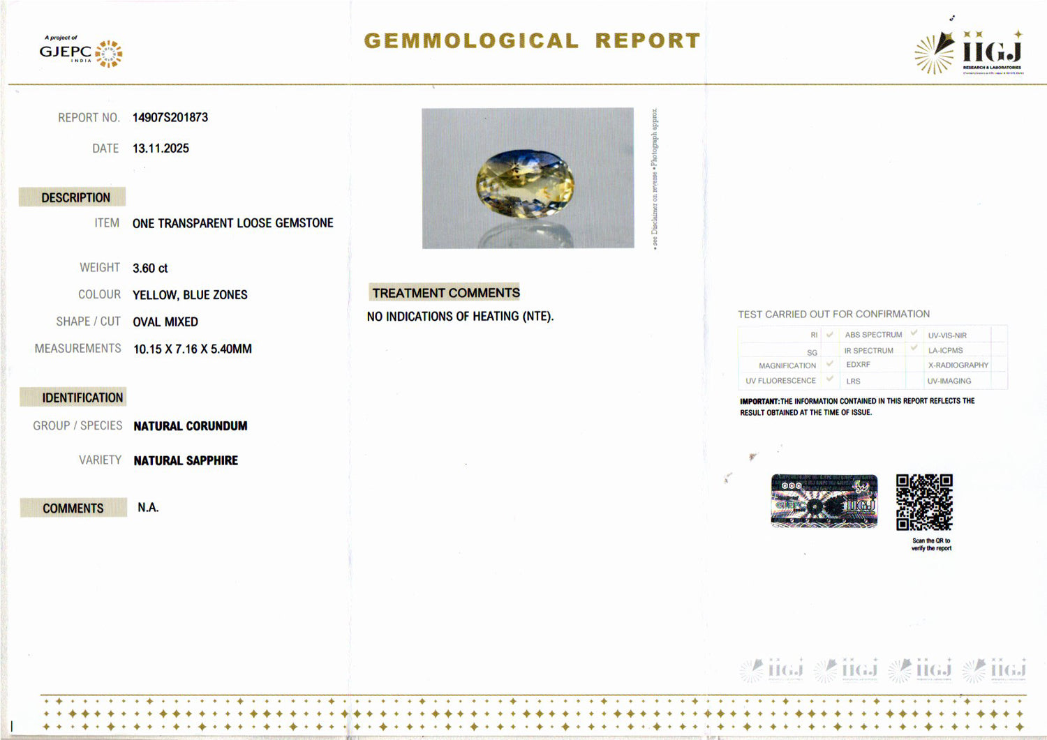 Ceylon Pitambari - 3.60 Carat Limited Quality PTM-33016