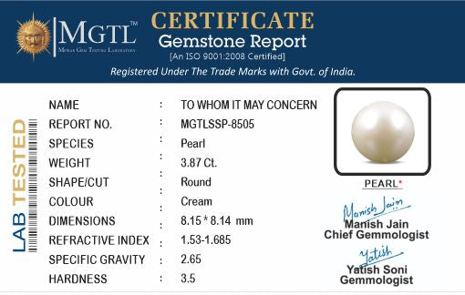 South Sea Pearl - 3.87 Carat Prime Quality SSP-8505