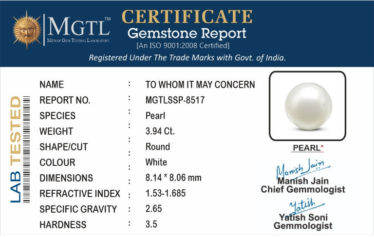 South Sea Pearl - 3.94 Carat Prime Quality SSP-8517