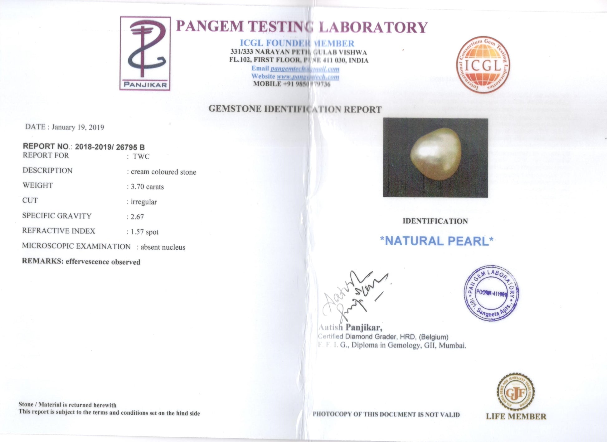 Keshi Pearl - 3.70 Carat Prime Quality SSP-8529