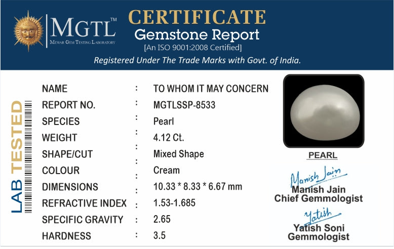 Keshi Pearl - 4.12 Carat Prime Quality SSP-8533