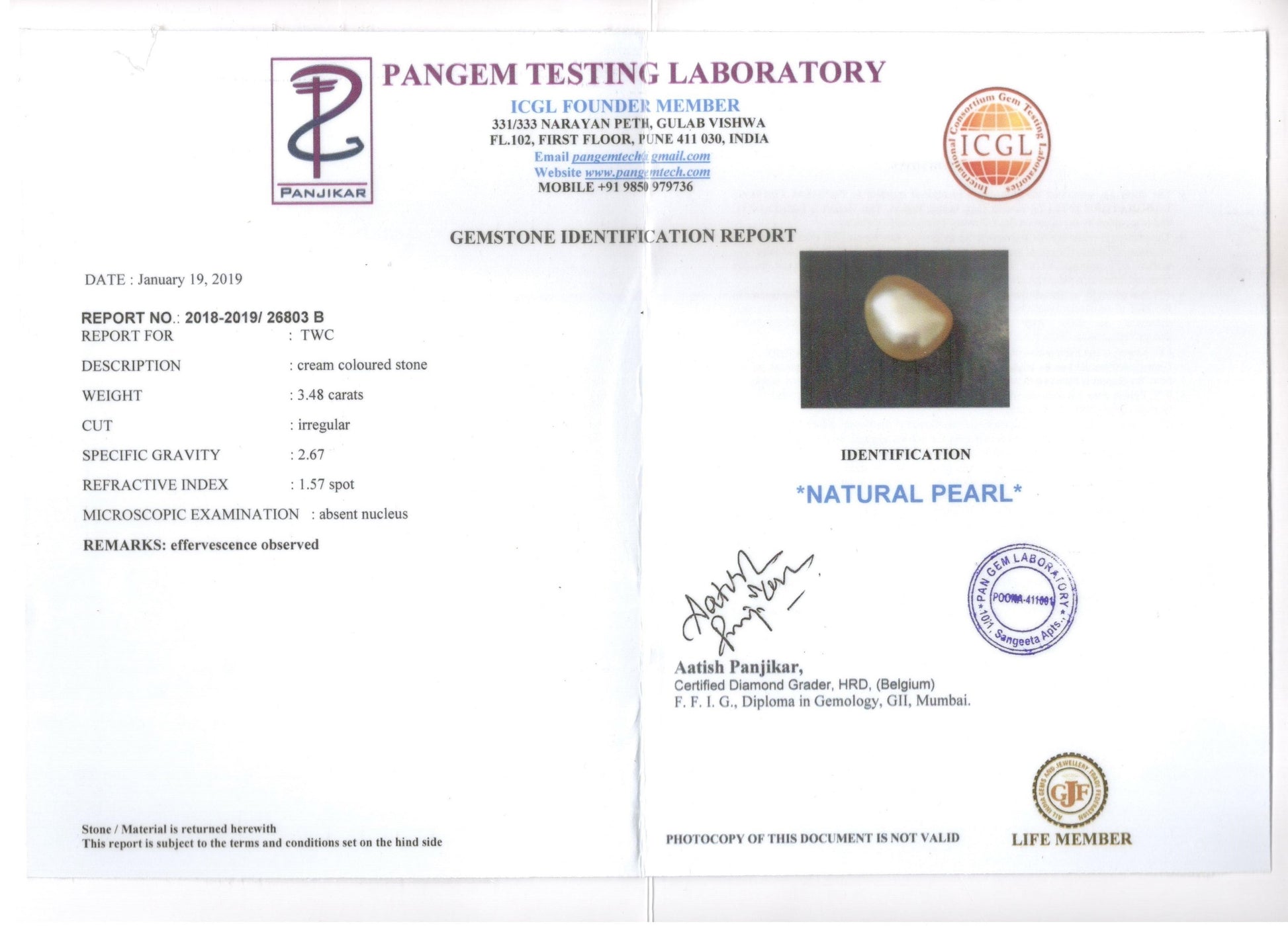 Venezuela Pearl - 3.48 Carat Limited Quality SSP-8552