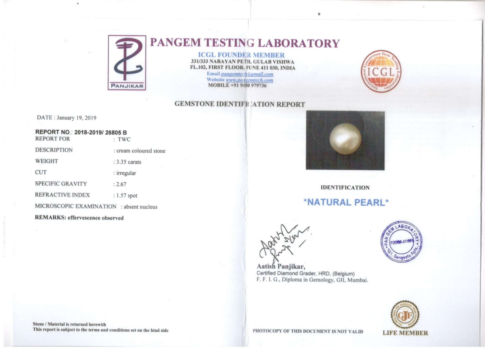 Keshi Pearl - 3.35 Carat Rare Quality SSP-8554