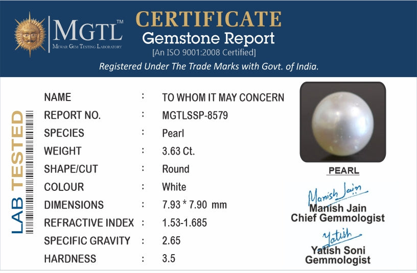 South Sea Pearl - 3.63 Carat Fine Quality SSP-8579