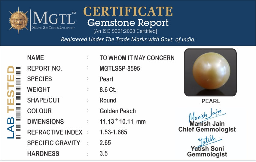 South Sea Pearl - 8.6 Carat Fine Quality SSP-8595