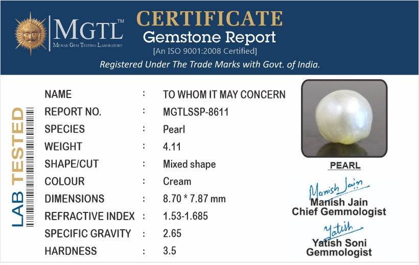 Keshi Pearl - 4.11 Carat Limited Quality SSP-8611