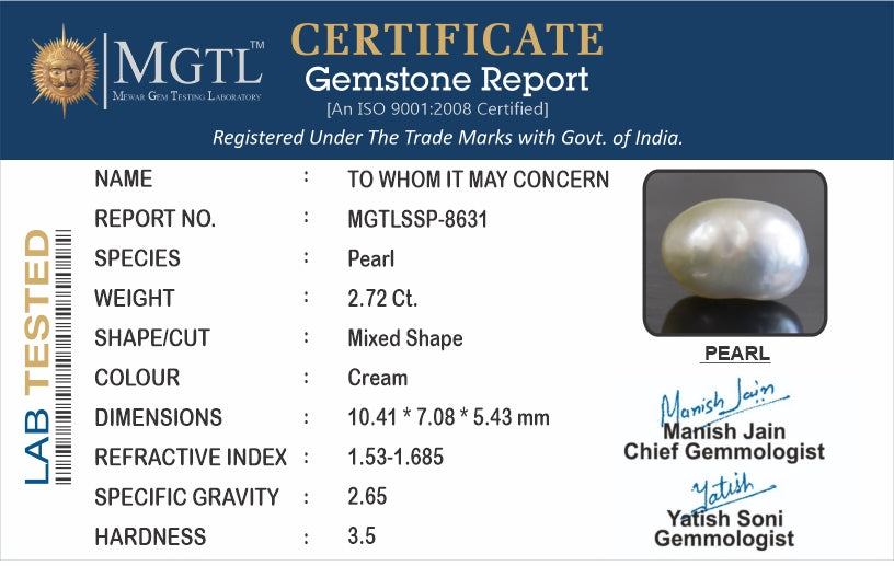 Venezuela Pearl - 2.72 Carat Limited Quality SSP-8631