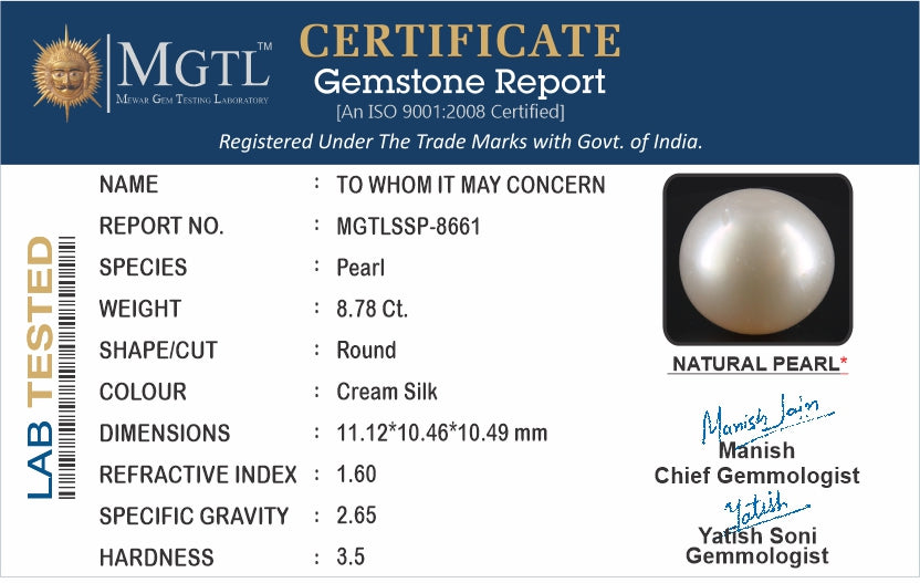 South Sea Pearl - 8.78 Carat Prime Quality SSP-8661