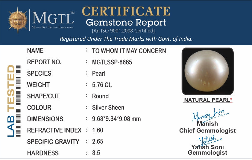 South Sea Pearl - 5.76 Carat Prime Quality SSP-8665