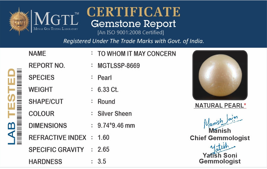 South Sea Pearl - 6.33 Carat Prime Quality SSP-8669