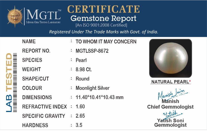 South Sea Pearl - 8.98 Carat Prime Quality SSP-8672