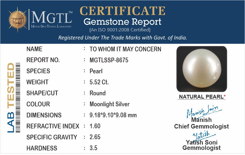 South Sea Pearl - 5.52 Carat Prime Quality SSP-8675
