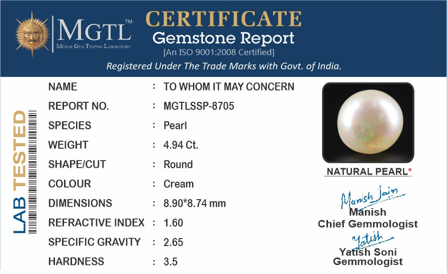 South Sea Pearl - 4.94 Carat Prime Quality SSP-8705