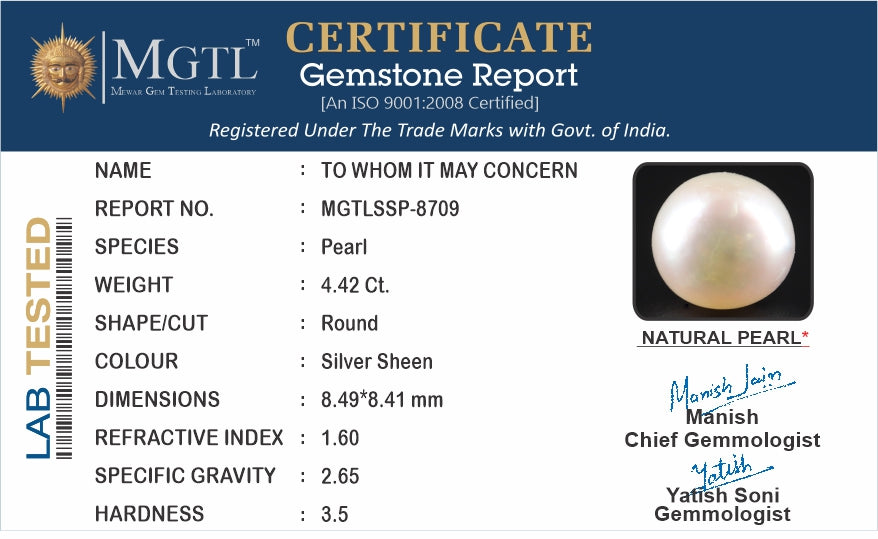 South Sea Pearl - 4.42 Carat Prime Quality SSP-8709