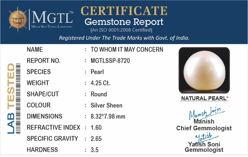 South Sea Pearl - 4.25 Carat Prime Quality SSP-8720