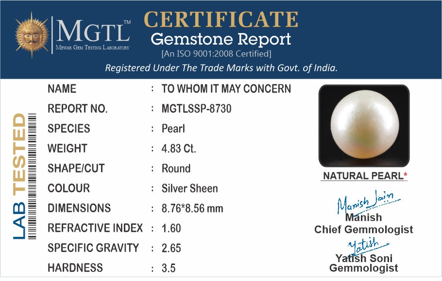 South Sea Pearl - 4.83 Carat Prime Quality SSP-8730
