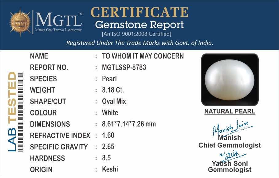 Keshi Pearl - 3.18 Carat Prime Quality SSP-8783