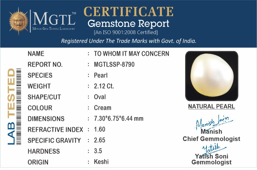 Keshi Pearl - 2.12 Carat Prime Quality SSP-8790