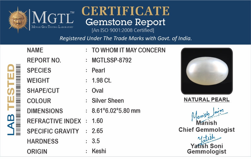 Keshi Pearl - 1.98 Carat Prime Quality SSP-8792