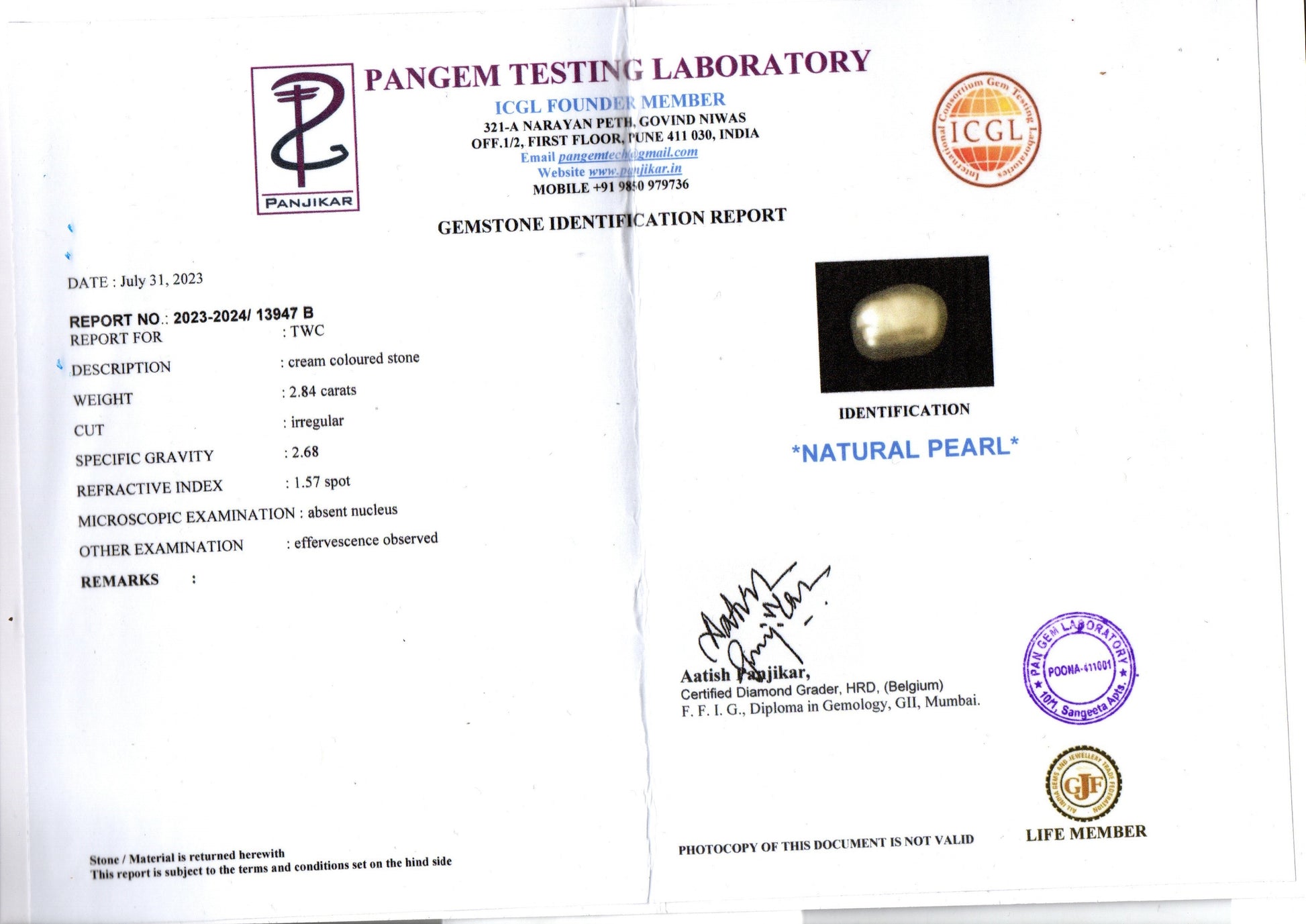 Keshi Pearl - 2.84 Carat Limited Quality SSP-8795