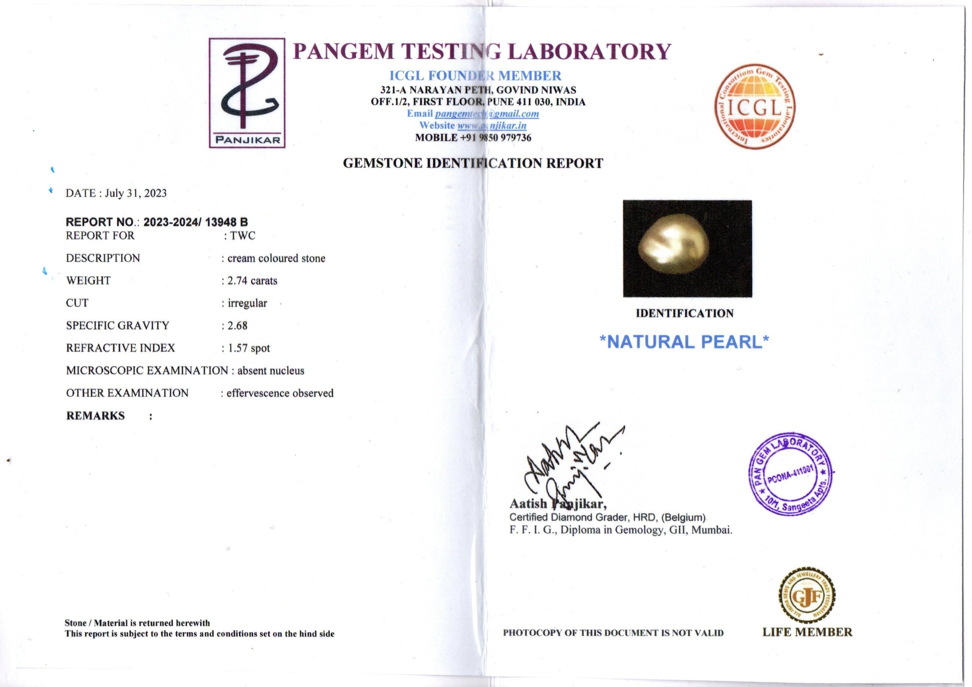 Keshi Pearl - 2.74 Carat Limited Quality SSP-8798
