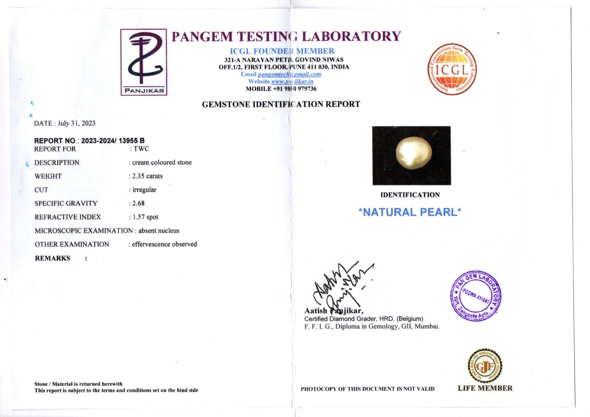 Keshi Pearl - 2.35 Carat Limited Quality SSP-8799