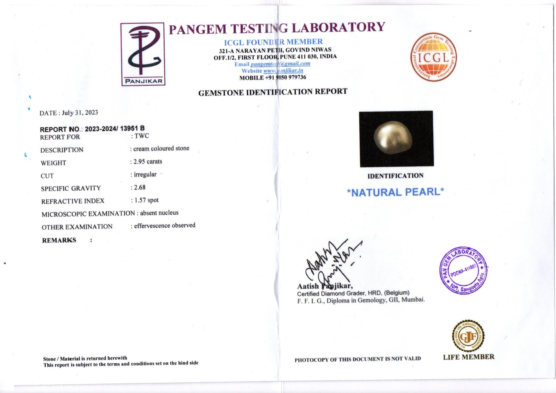 Keshi Pearl - 2.95 Carat Limited Quality SSP-8801