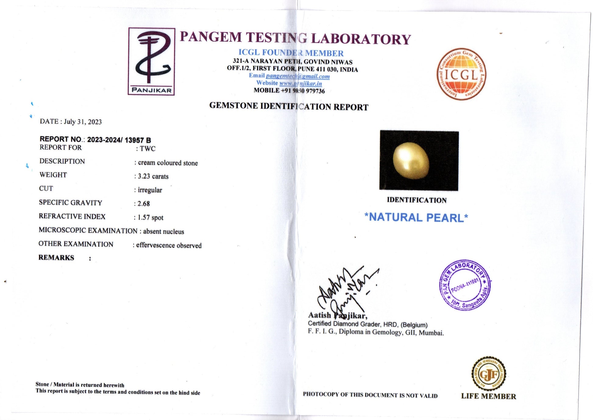 Venezuela Pearl - 3.23 Carat Limited Quality SSP-8804