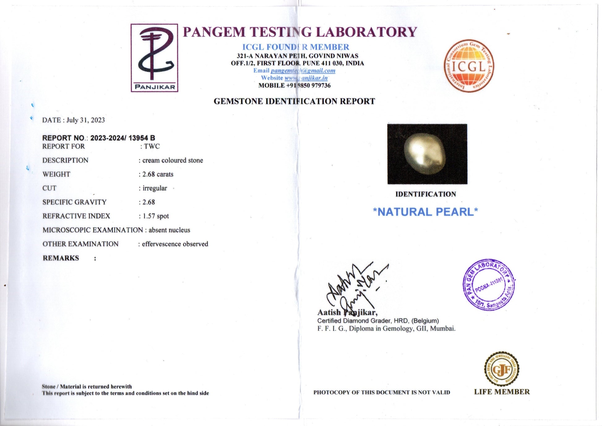 Keshi Pearl - 2.68 Carat Limited Quality SSP-8809