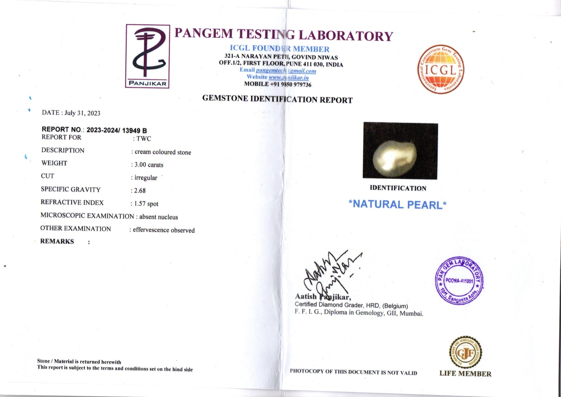 Keshi Pearl - 3.00 Carat Limited Quality  SSP-8814