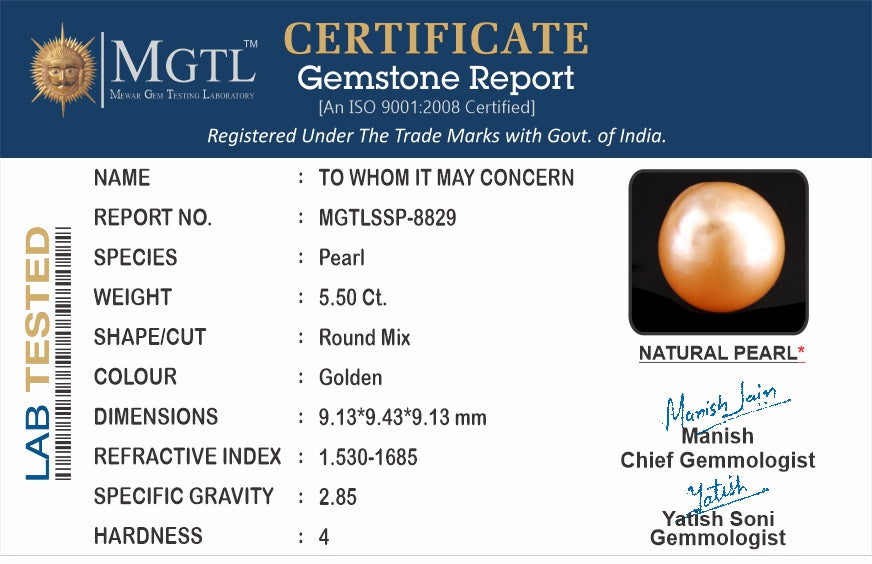 South Sea Pearl - 5.50 Carat Prime Quality SSP-8829