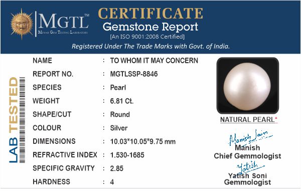 South Sea Pearl - 6.81 Carat Prime Quality SSP-8846