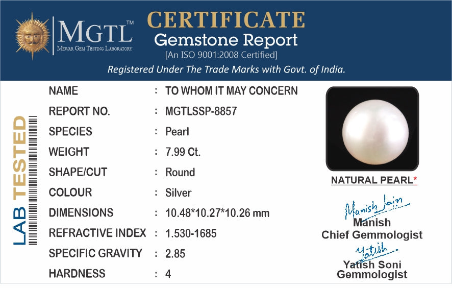 South Sea Pearl - 7.99 Carat Prime Quality SSP-8857