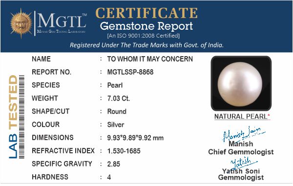 South Sea Pearl - 7.03 Carat Prime Quality SSP-8868