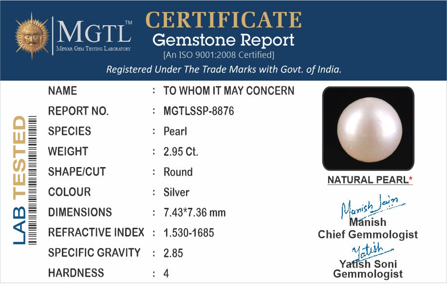 South Sea Pearl - 2.95 Carat Prime Quality SSP-8876