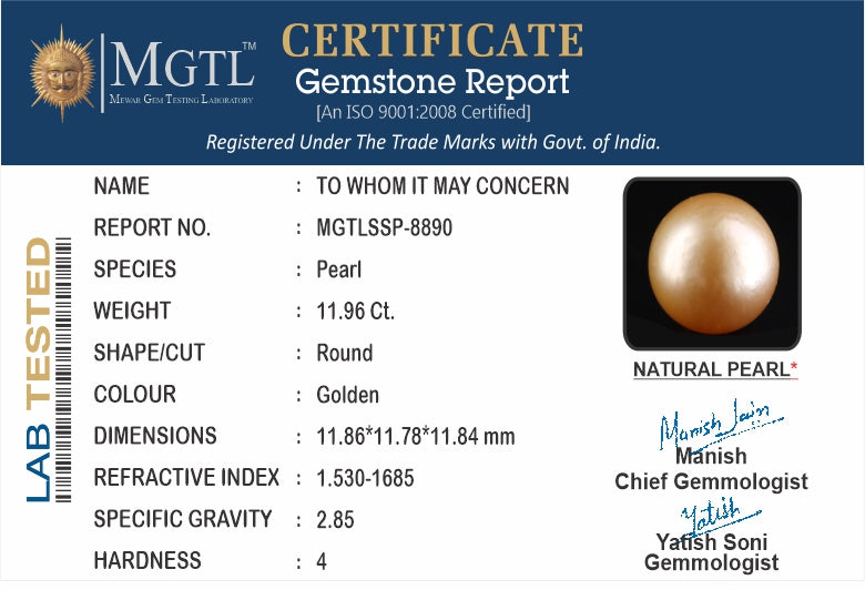 South Sea Pearl - 11.96 Carat Prime Quality SSP-8890