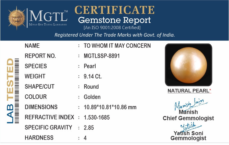 South Sea Pearl - 9.14 Carat Prime Quality SSP-8891