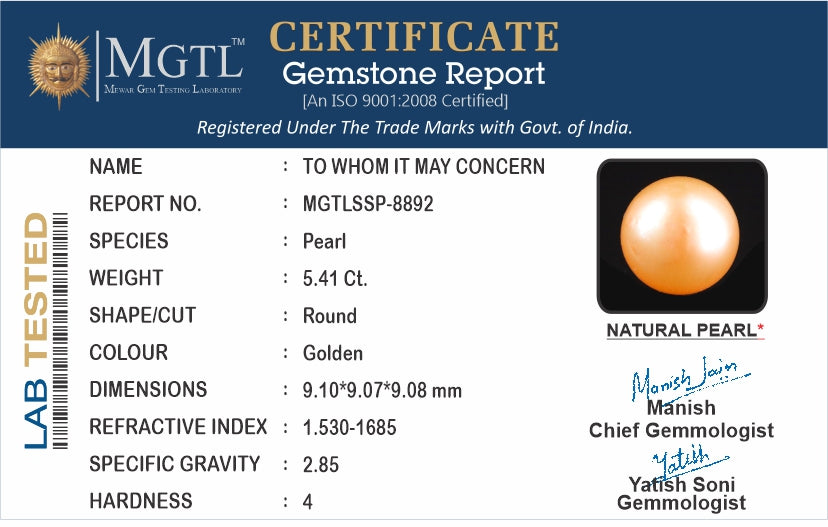 South Sea Pearl - 5.41 Carat Prime Quality SSP-8892