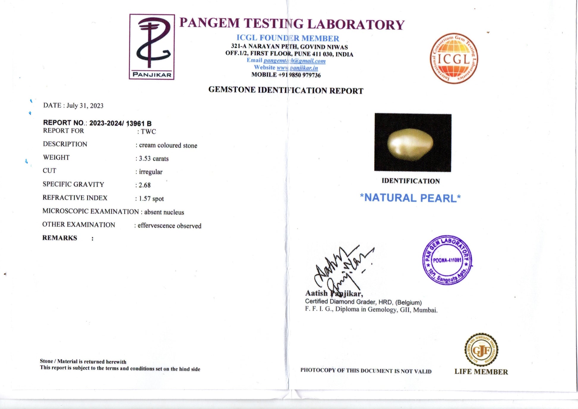 Keshi Pearl - 3.53 Carat Limited Quality SSP-8911