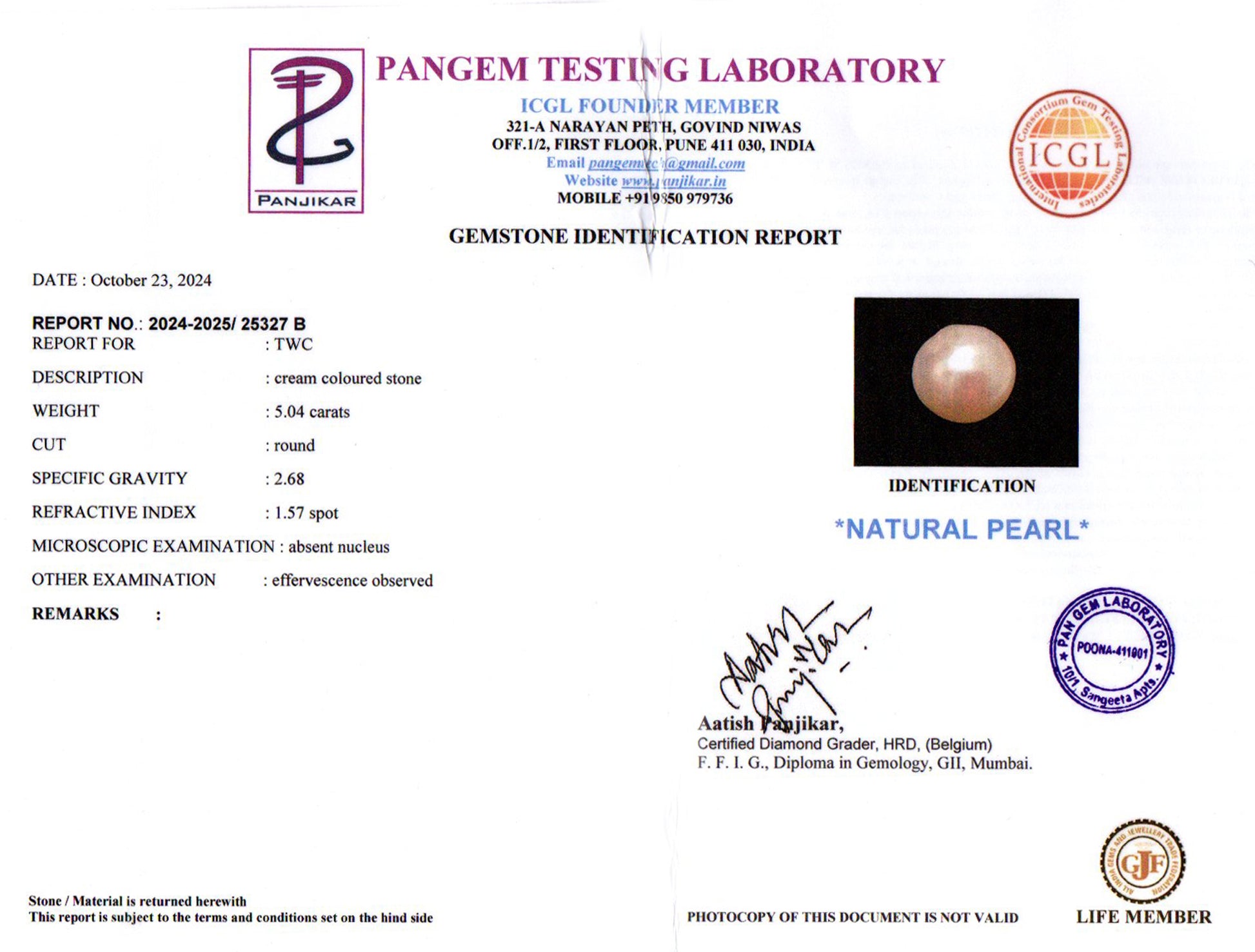 Keshi Pearl - 5.04 Carat Limited Quality SSP-8922