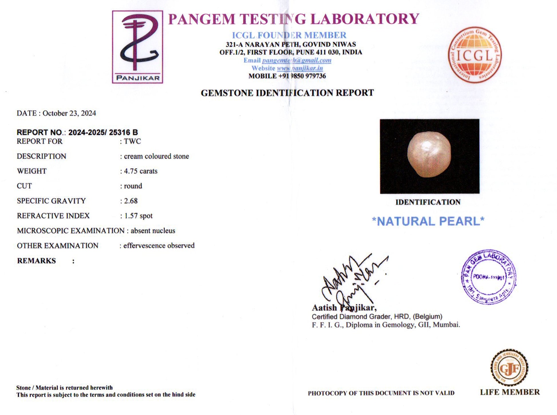 Keshi Pearl - 4.75 Carat Limited Quality SSP-8926