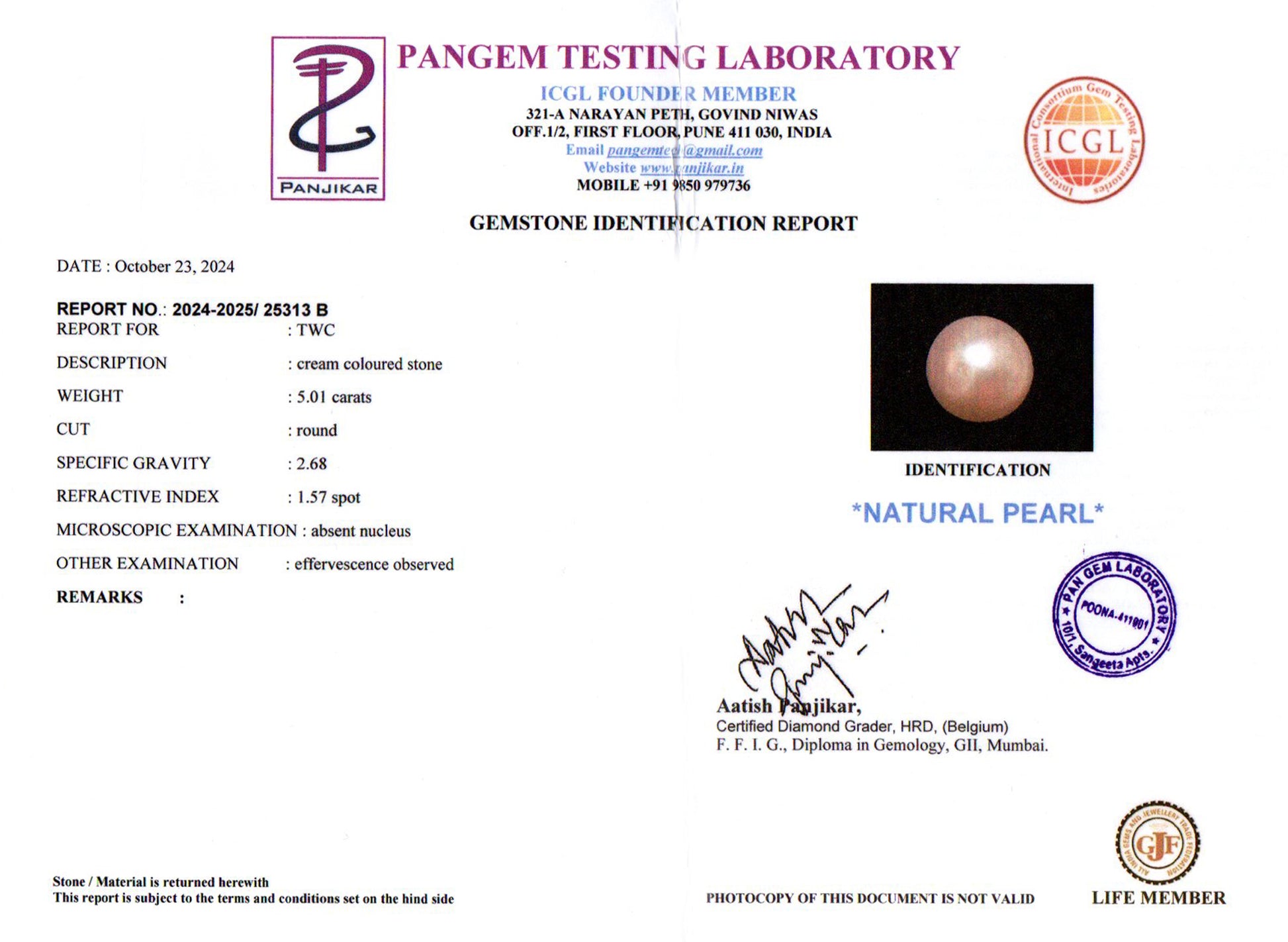 Keshi Pearl - 5.01 Carat Limited Quality SSP-8927