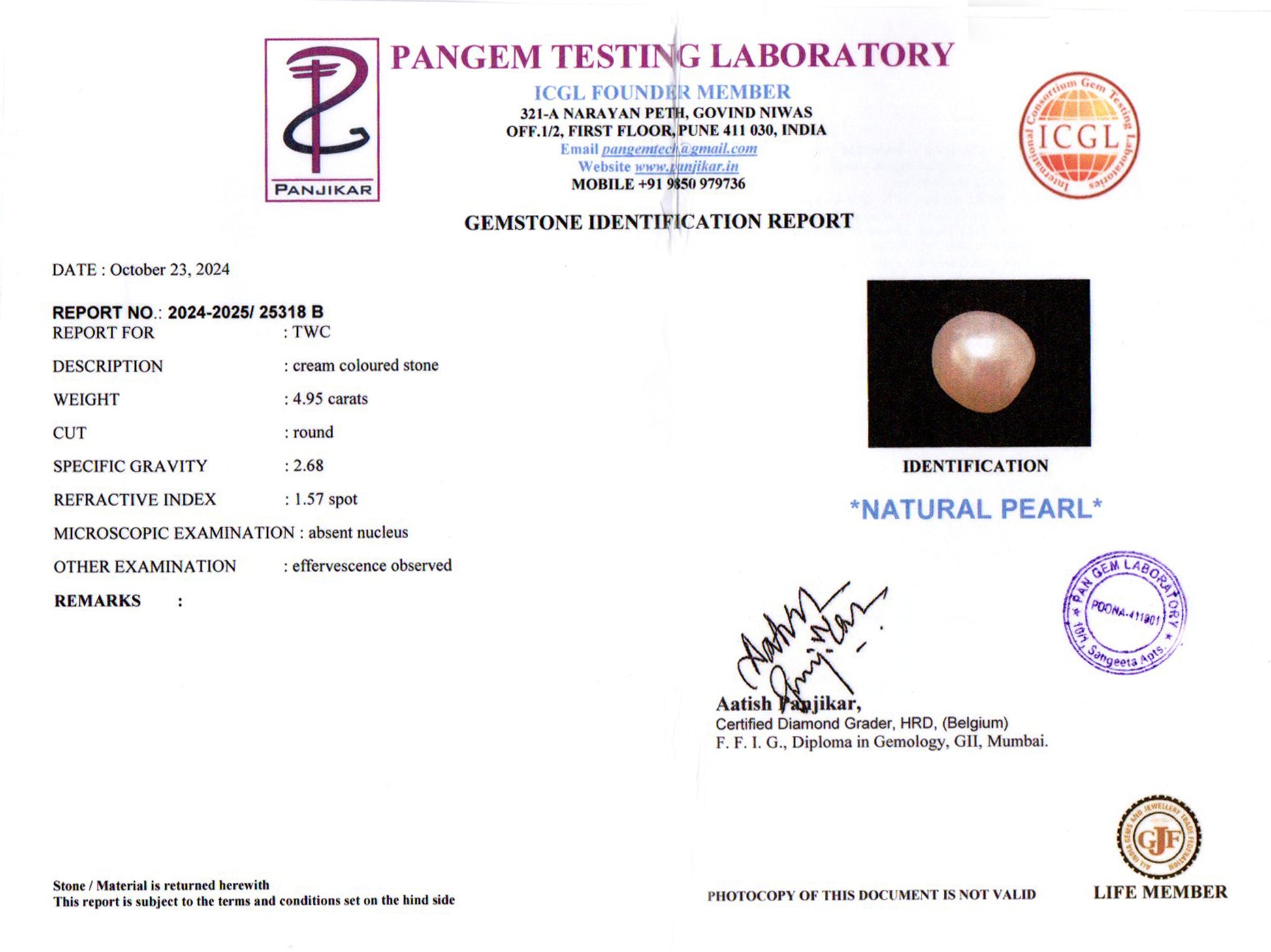 Keshi Pearl - 4.95 Carat Limited Quality SSP-8928