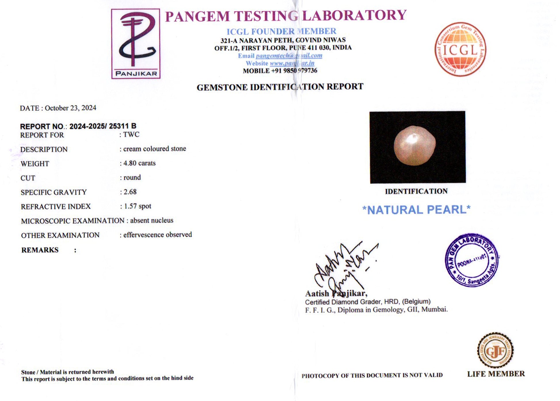 Keshi Pearl - 4.80 Carat Limited Quality SSP-8936