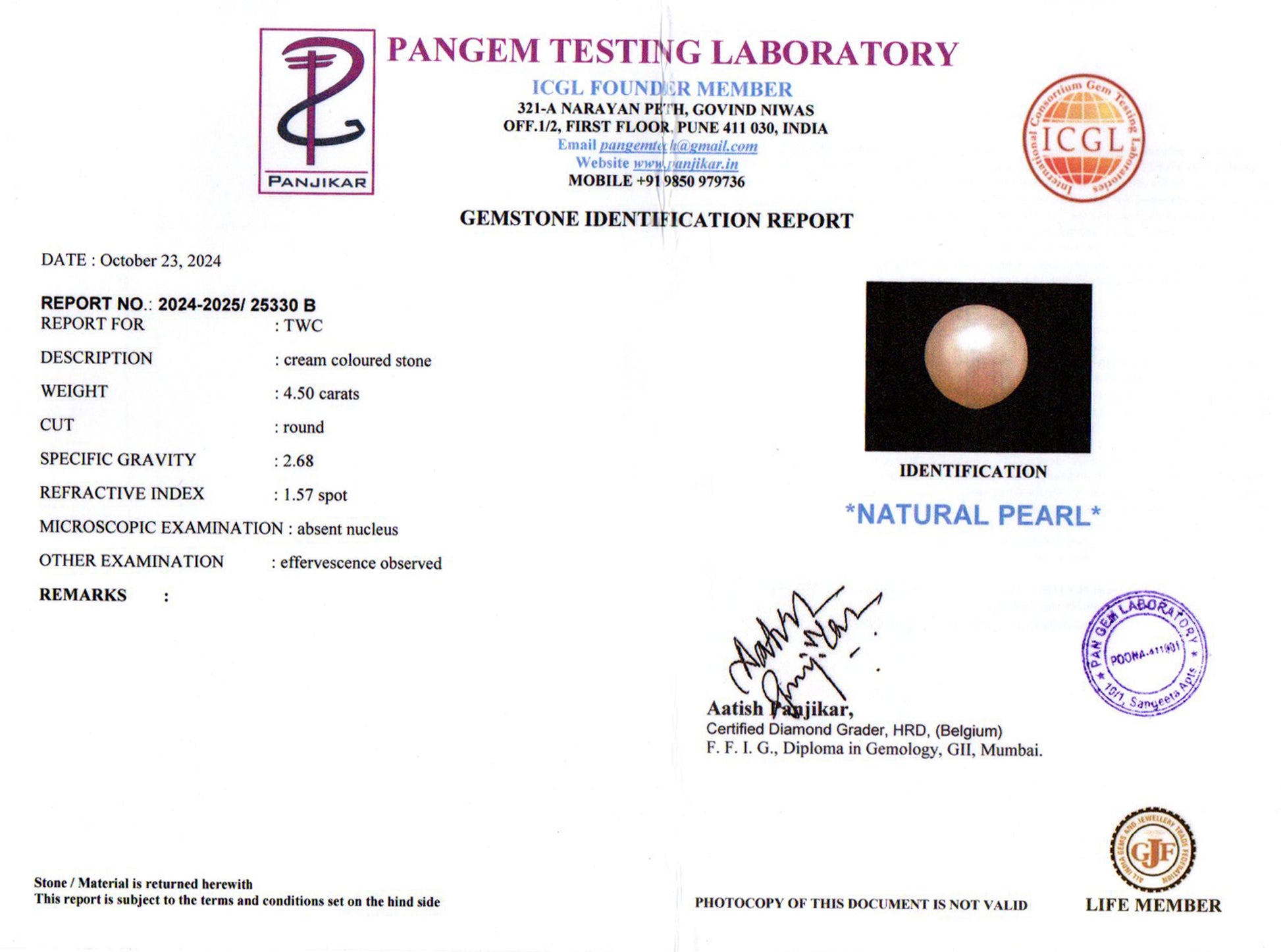 Keshi Pearl - 4.50 Carat Limited Quality SSP-8939